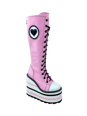 Yru Detention Heart Boots Pink / Black | 1786MHFBI