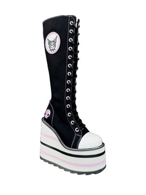 Yru Detention Kuromi Boots Black / Pink | 1390XRAJZ