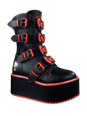 Yru Dominion Hello Kitty Boots Black / Red | 8912MFWIT