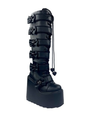 Yru Dune Elissa Bat Boots Black | 0269CABYW