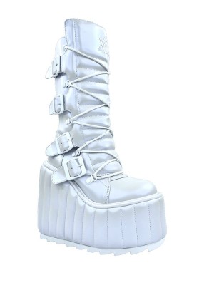 Yru Dune Moto Platform Shoes White | 5746XBIMK