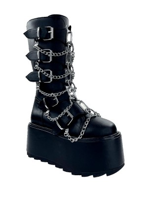 Yru Glitch Platform Shoes Black / Silver | 1283HEAYN