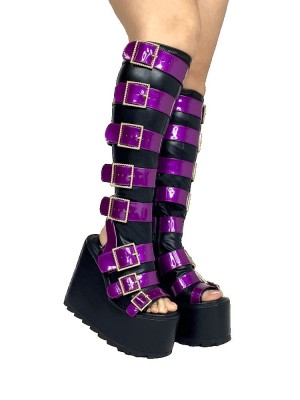 Yru Howler Platform Shoes Black / Purple | 1389YQIST