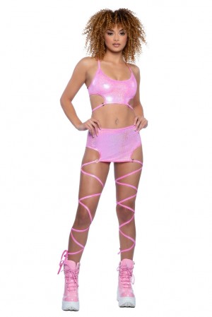 Yru Metallic Harness Tops Metal / Pink | 3097LVBIY