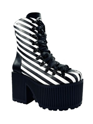 Yru Pandora Stripe Platform Shoes Stripes / Black / White | 9784VELKT