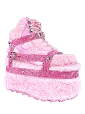 Yru Qozmo Bndg Bling Platform Shoes Pink | 5689OXCAH