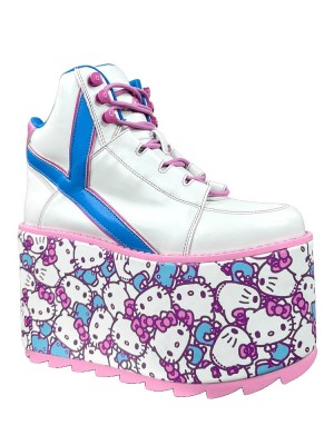 Yru Qozmo Kawaii Hello Kitty Platform Shoes White / Pink / Blue | 8210SWHOC