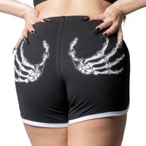 Yru Skeleton Hand Womens Running Shorts Bottoms Multicolor | 5760IYFMG