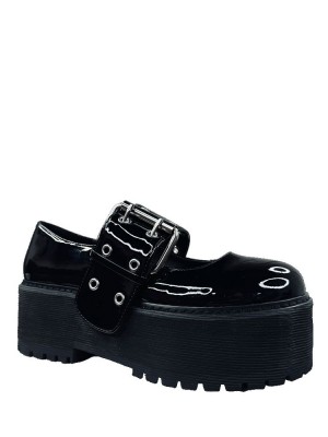 Yru Slayr Mary Jane Platform Shoes Black | 9075IABKV