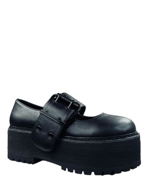 Yru Slayr Mary Jane Platform Shoes Black | 7253FXELH