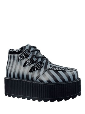 Yru Super Kreep Stripe Platform Shoes Stripes / Black / Grey | 1896IWLYF