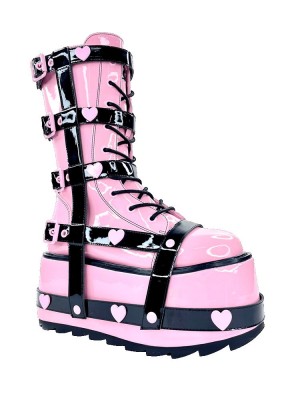 Yru Trance Bndg Heart Boots Pink / Black | 4530SHLVO