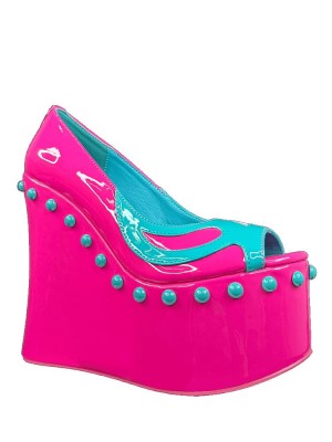 Yru Undead Skelita Platform Shoes Pink / Turquoise | 5614YGTQC