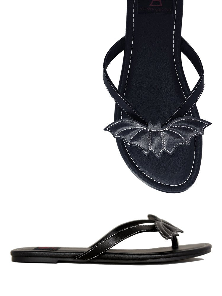 Yru Betty Bat Sandals Black | 6517WXEUV