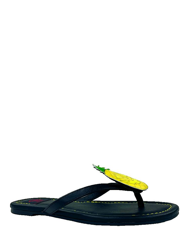 Yru Betty Pineolantern Sandals Black / Yellow | 3014VDNIJ