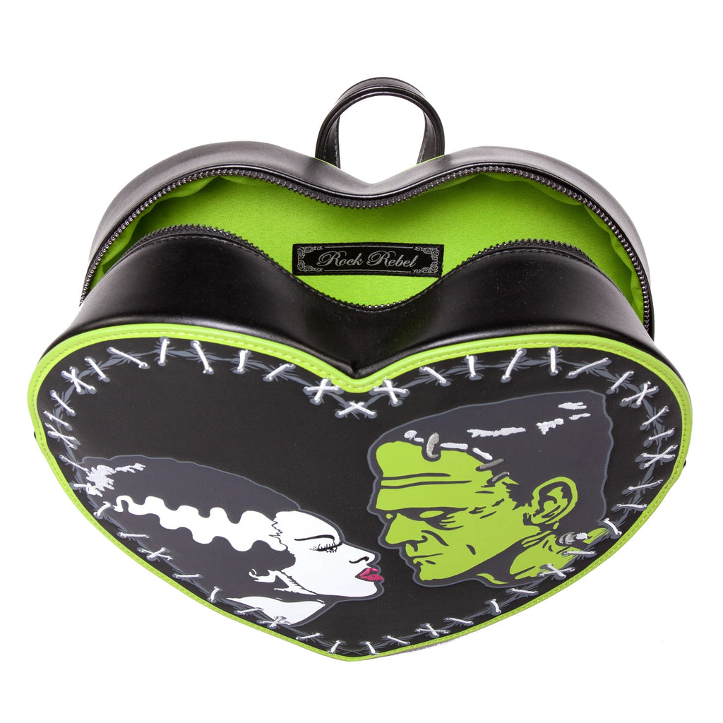 Yru Bride And Frank Stitch Heart Backpacks Black / Green | 8942CBOXS