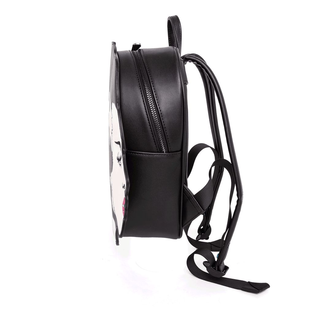 Yru Bride Of Frankestein Head Backpacks Black / White | 7298BPIHU