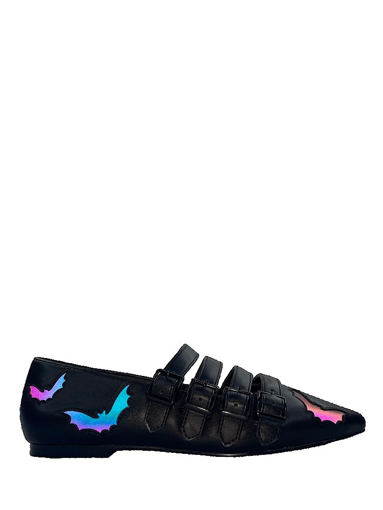 Yru Coven Flat Bat Flats Black | 9406VXORG