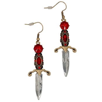 Yru Dagger Earrings Elvira Red | 2694UEQSG