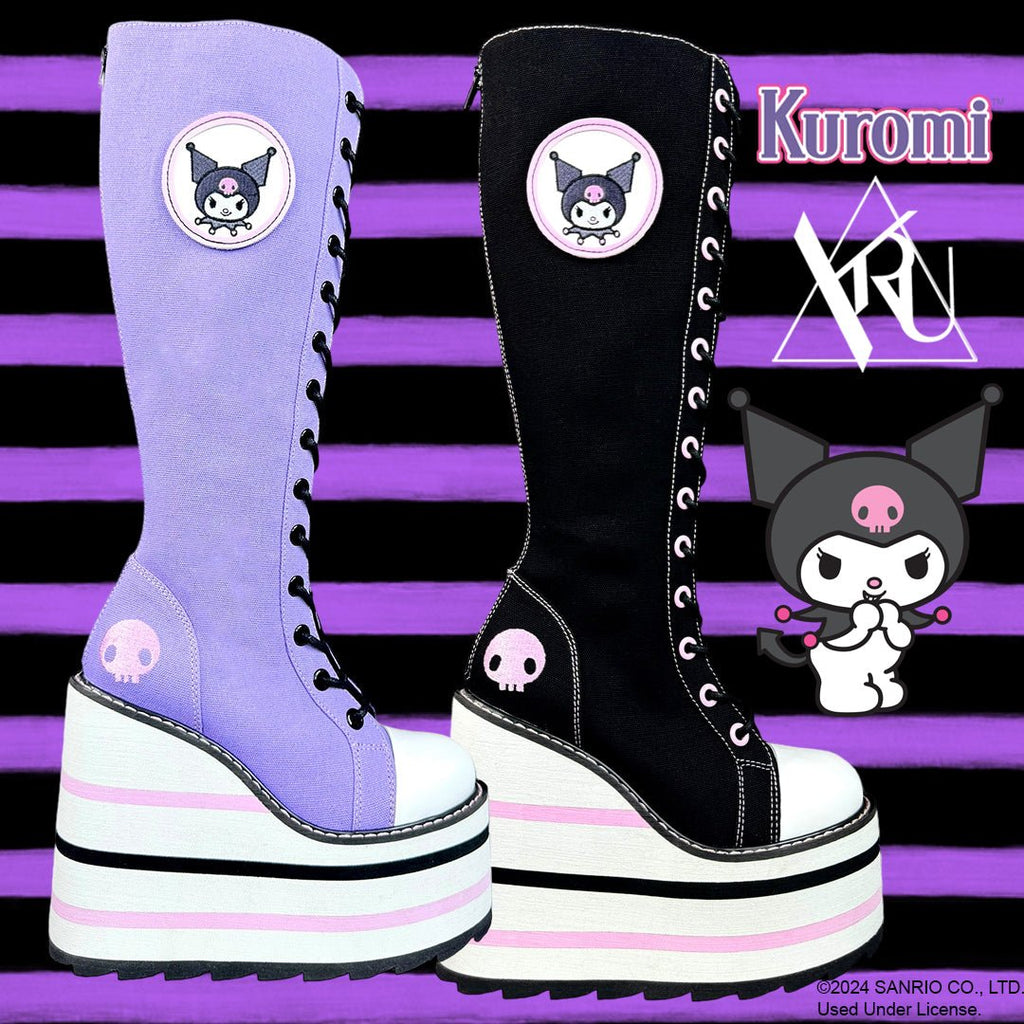 Yru Detention Kuromi Boots Black / Pink | 1390XRAJZ