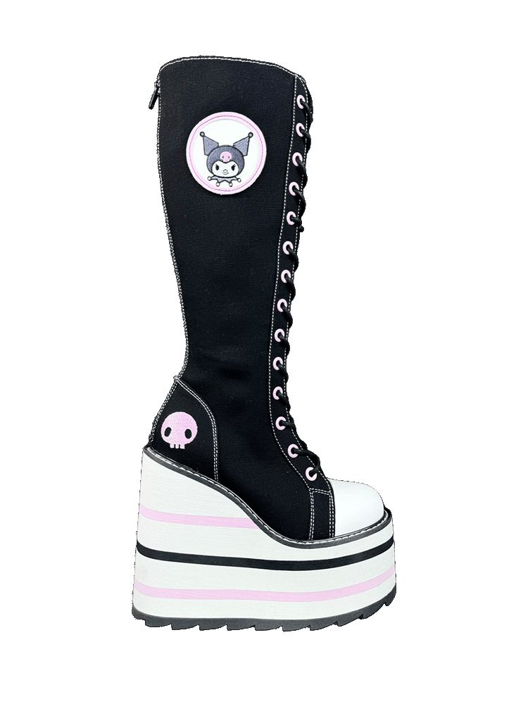 Yru Detention Kuromi Boots Black / Pink | 1390XRAJZ