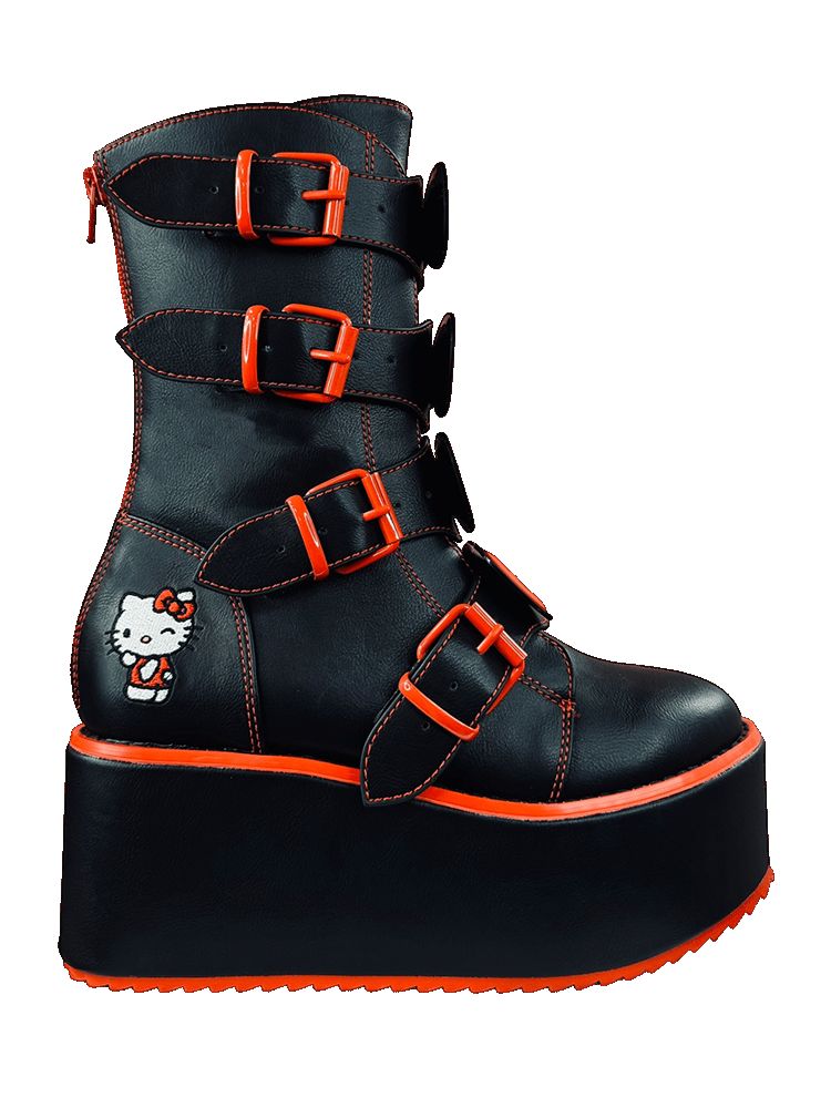 Yru Dominion Hello Kitty Boots Black / Red | 8912MFWIT