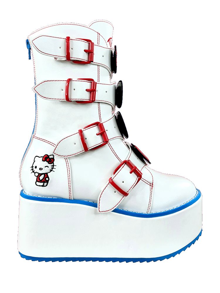 Yru Dominion Hello Kitty Boots White / Red / Blue | 0479UJFRP