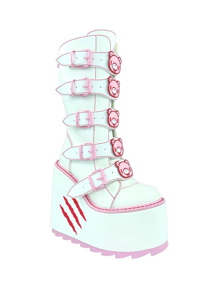 Yru Dune Gloomy Bear Platform Shoes White | 9327HBWJE