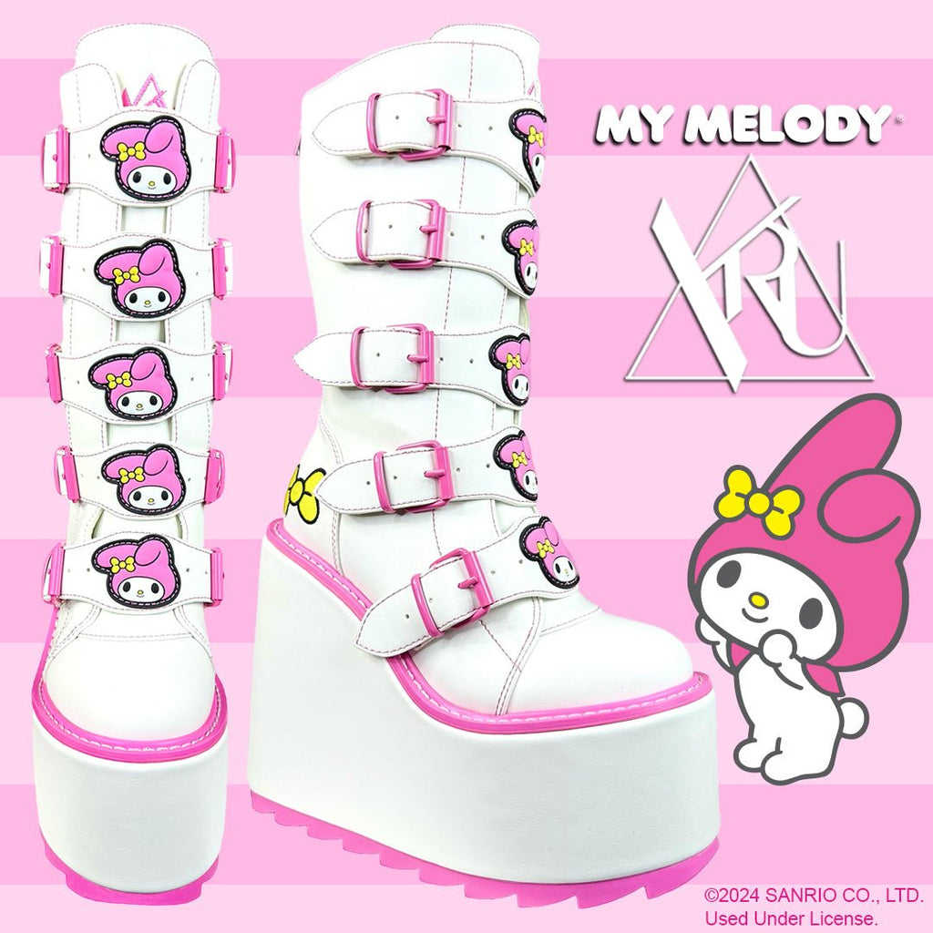 Yru Dune My Melody Boots White / Pink | 0265MEDVR