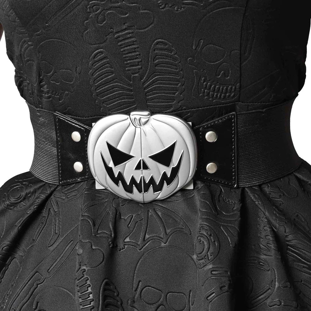 Yru Elastic Waist Trick Or Treat Pumpkin Belts Black | 2306PDMIL