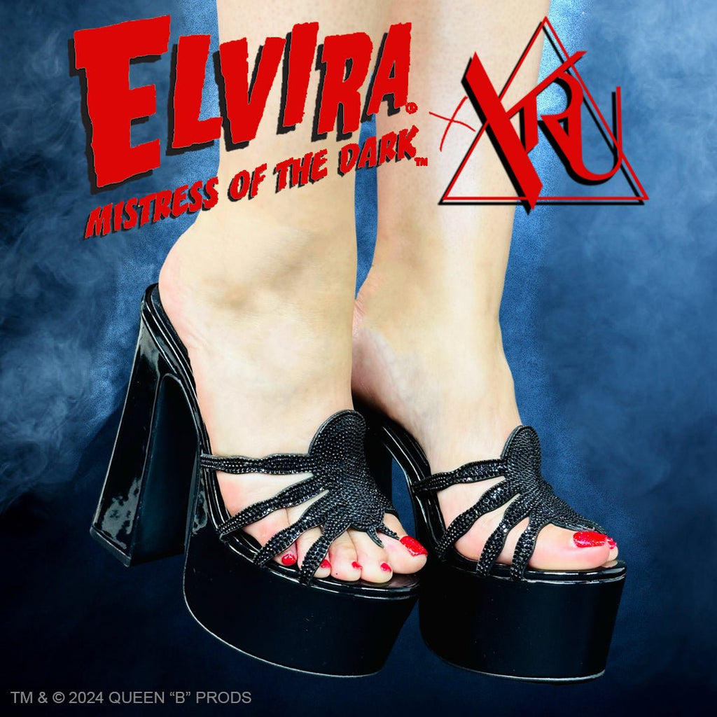 Yru Elvira Spider Pump Heels Black | 7814WLYKH