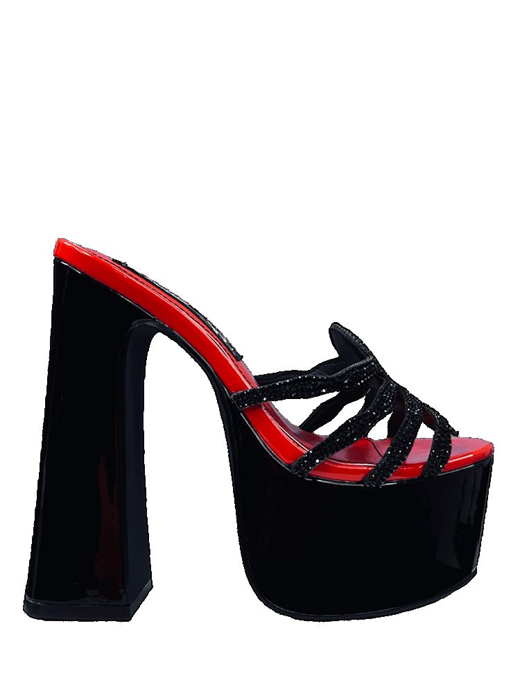 Yru Elvira Spider Pump Heels Black / Red | 9263QNXHE