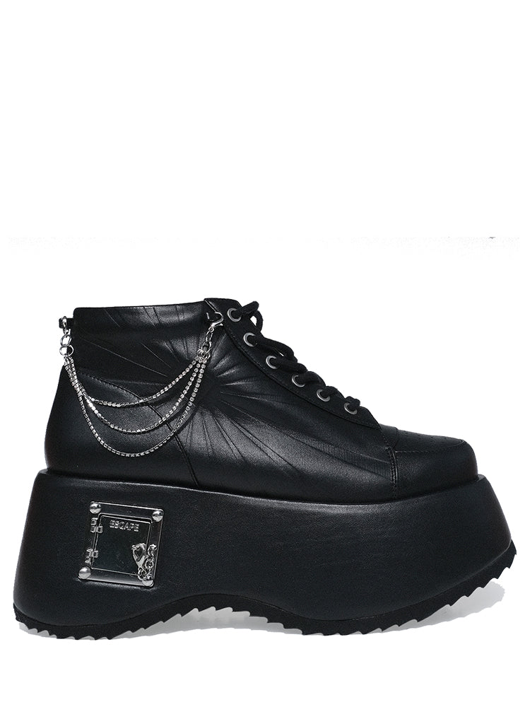 Yru Gl0 Platform Shoes Black | 6743LOEBD