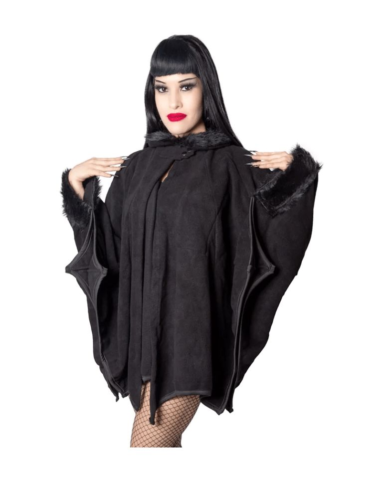 Yru Glamour Ghoul Web Cape Fur Tops Black | 5296KTXLG