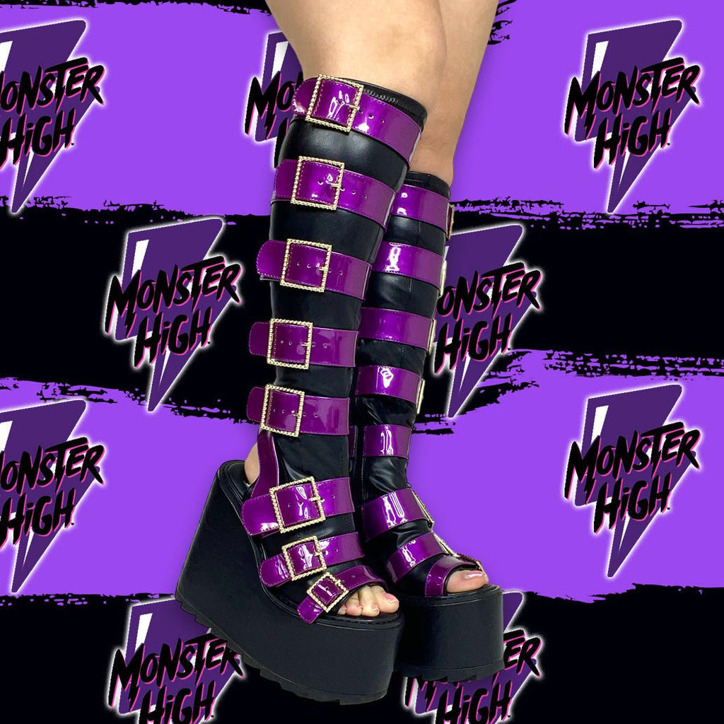 Yru Howler Platform Shoes Black / Purple | 1389YQIST