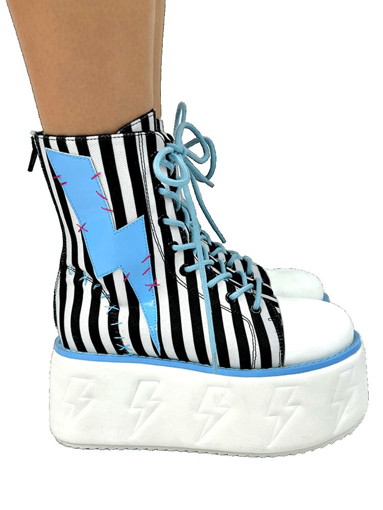 Yru Jolt Stripe Platform Shoes Stripes / Blue / White / Black | 7235AHVXO