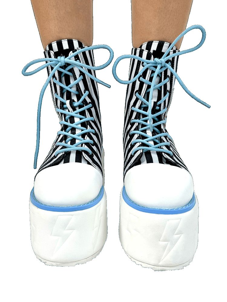 Yru Jolt Stripe Platform Shoes Stripes / Blue / White / Black | 7235AHVXO