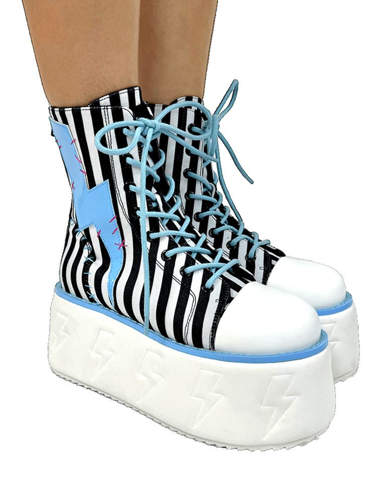 Yru Jolt Stripe Platform Shoes Stripes / Blue / White / Black | 7235AHVXO