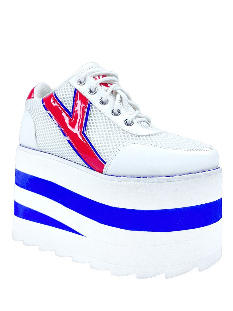 Yru Karazii Platform Shoes White / Red / Blue | 0294TBAOU