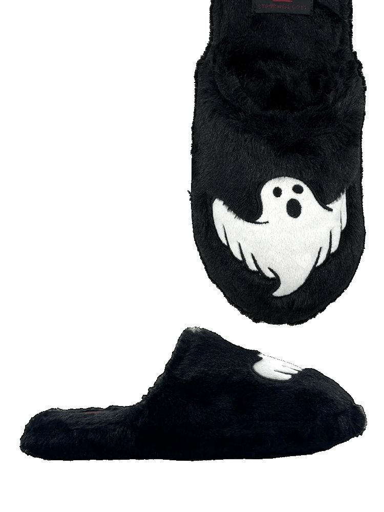 Yru Kozy Phantom Slippers Black / White | 2034EPKXM