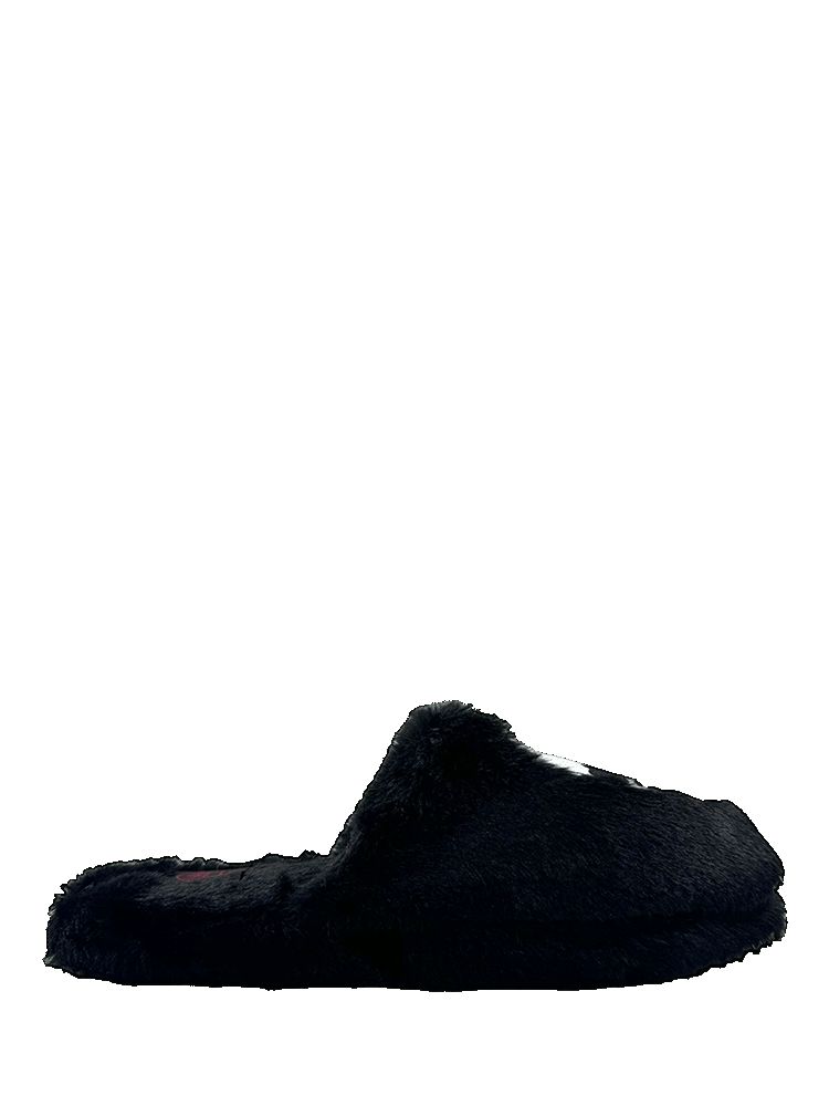 Yru Kozy Skull Slippers Black / White | 0153ADVBX