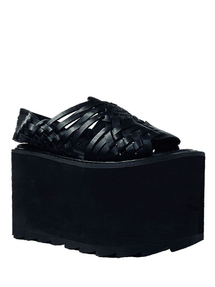 Yru La Siouxsie Maria Hi Platform Shoes Black | 4789ZRLIO