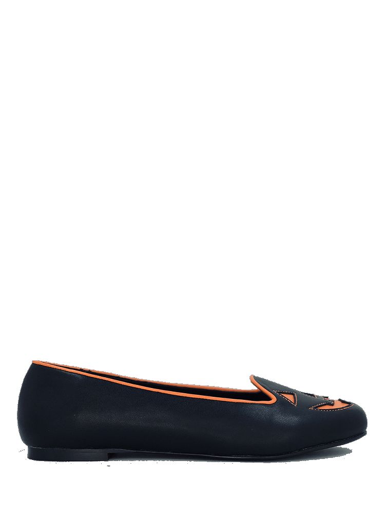 Yru Lydia Jackolantern Flats Black / Orange | 3508DLXGY