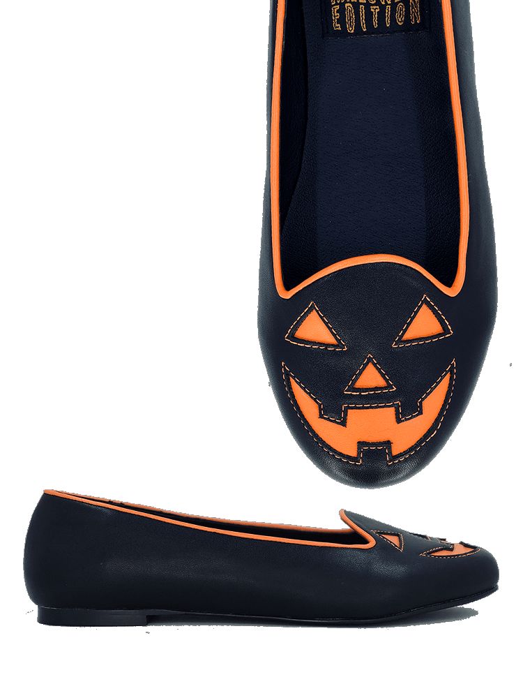 Yru Lydia Jackolantern Flats Black / Orange | 3508DLXGY