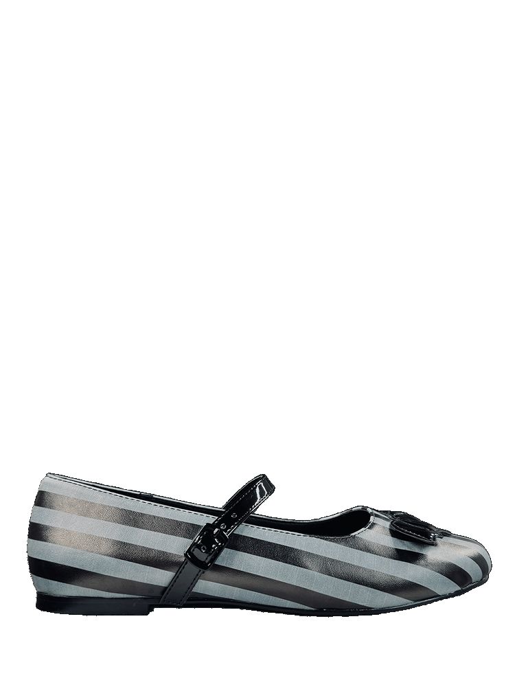 Yru Mary Jane Bat Stripe Flats Stripes / Black / Grey | 1267NTAYC