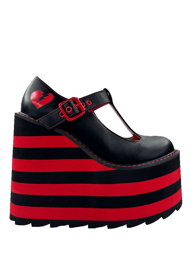 Yru Moxie Platform Shoes Black / Red | 8197VNRCJ