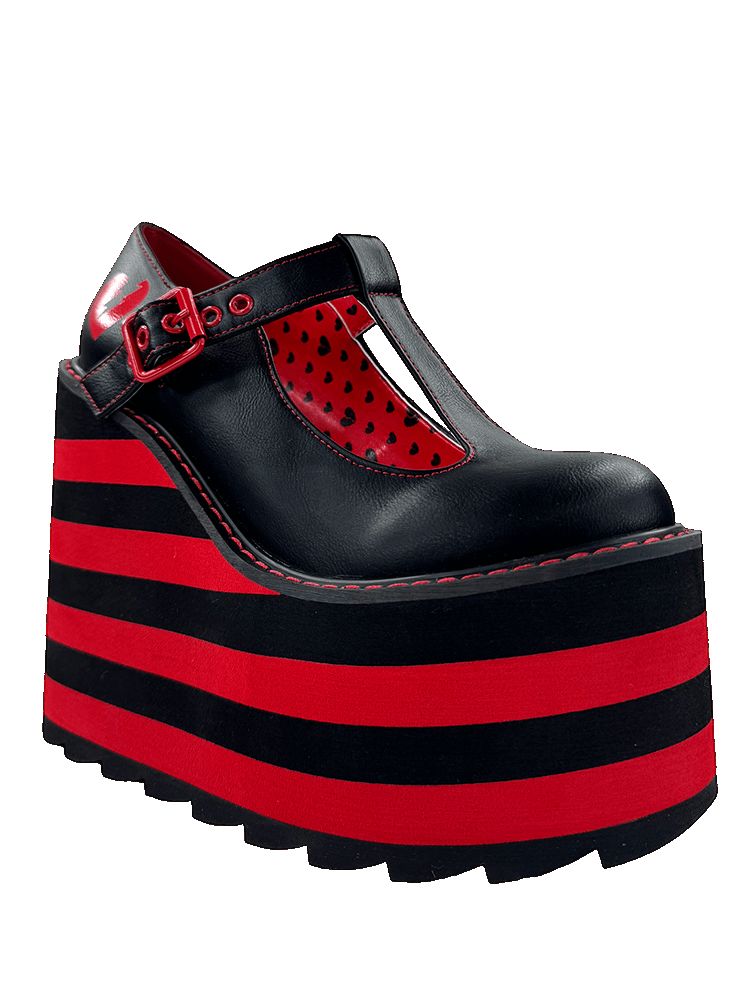 Yru Moxie Platform Shoes Black / Red | 8197VNRCJ