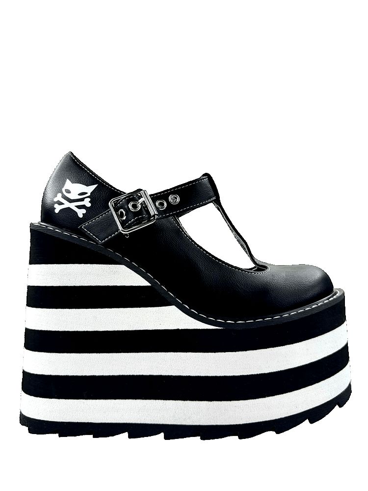 Yru Moxie Platform Shoes Black / White | 0465VNFML