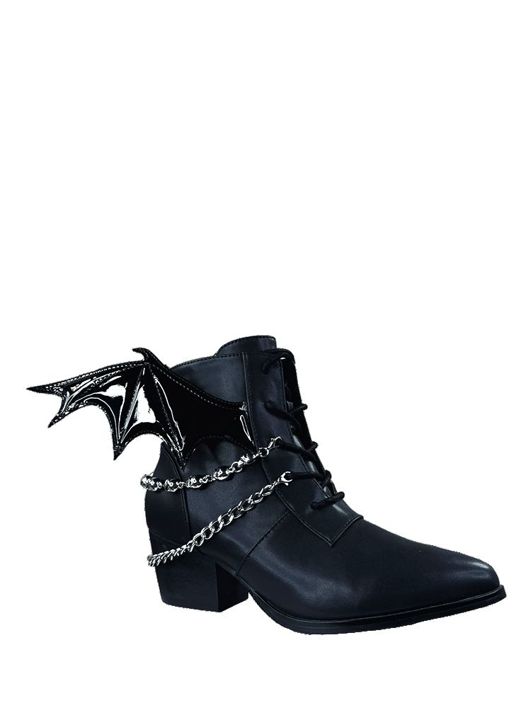 Yru Nadja Bat Wing Boots Black / Silver | 5683PTCAY