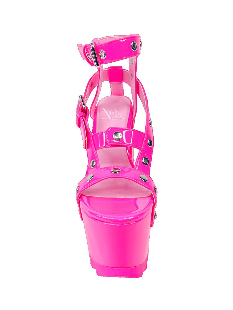 Yru Nightcall Stud Heels Pink / Silver | 5382CRYUG